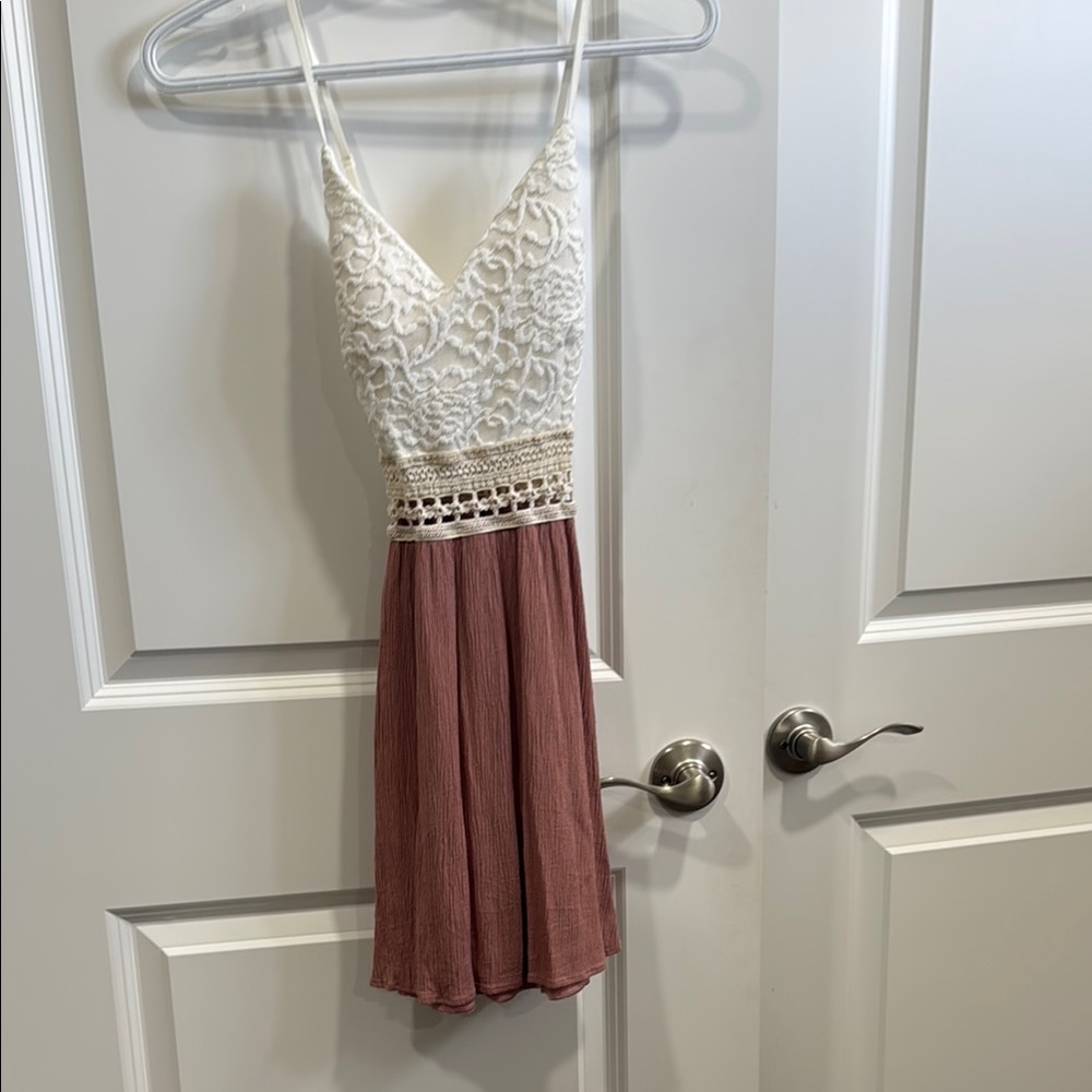 White and Pink Lace Dress